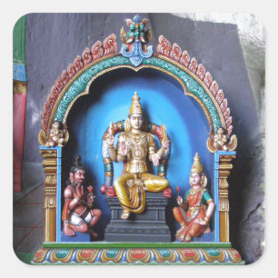 Hindu Shrine, Batu Höhlen Quadratischer Aufkleber
