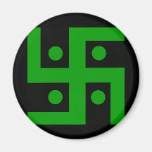 Hindu swastika (grün auf schwarzem Hintergrund)