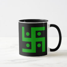 Hindu swastika (grün auf schwarzem Hintergrund)