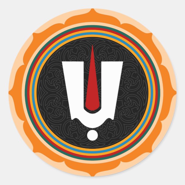 Hindu Tilak Sign - Hindu God Lotus Symbol Runder Aufkleber (Vorderseite)