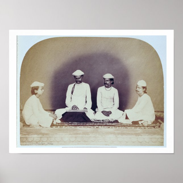 Hindubrahmins in Delhi, 19. Jahrhundert (sepia Fot Poster (Vorne)