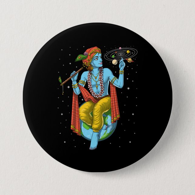 Hinduismus Lord Krishna Button (Vorderseite)