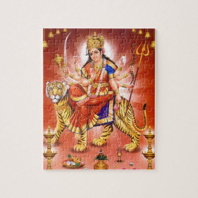 Hinduistische Göttin Durga Tiger (Vertikal)