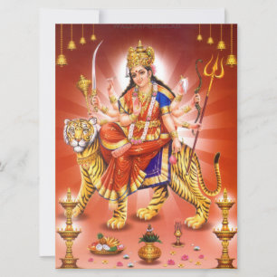 Hinduistische Göttin Durga Tiger Karte