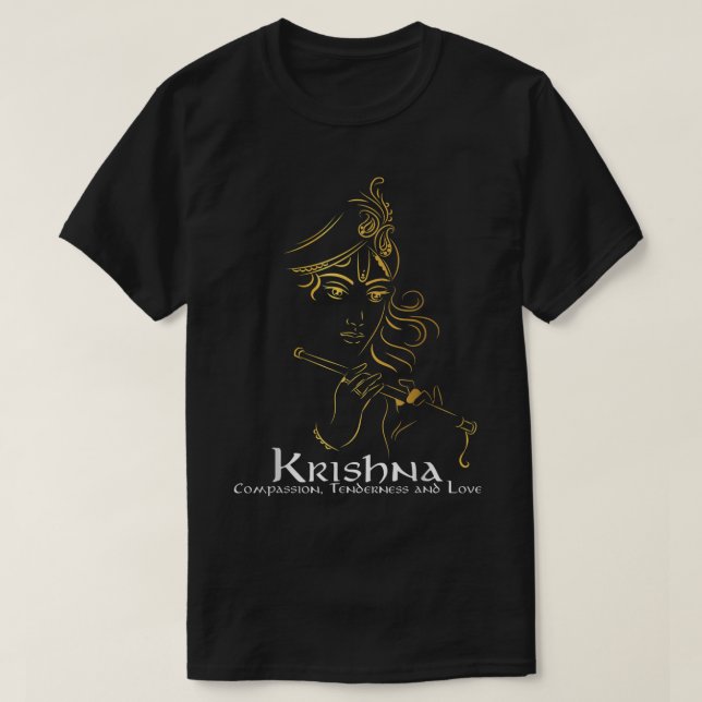 Hindus Hinduism Diwali Festival Gods Lord Krishna T-Shirt (Design vorne)