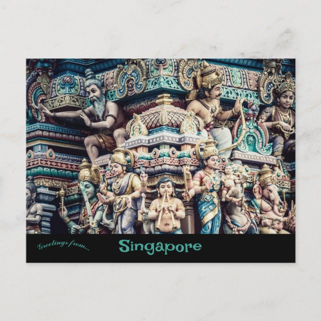 Hindutempel in Little India Singapur Postkarte (Vorderseite)
