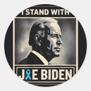 (hinten) Ich stehe mit Joe Biden Runder Aufkleber