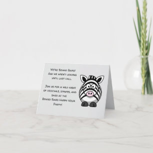 Hinter Bars Zebra - Funny Cartoon Animal Pub Einladung