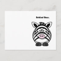Hinter Bars Zebra - Funny Cartoon Animal Pub