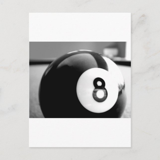 Hinter dem 8-Ball, Acht Ball Postkarte (Vorderseite)