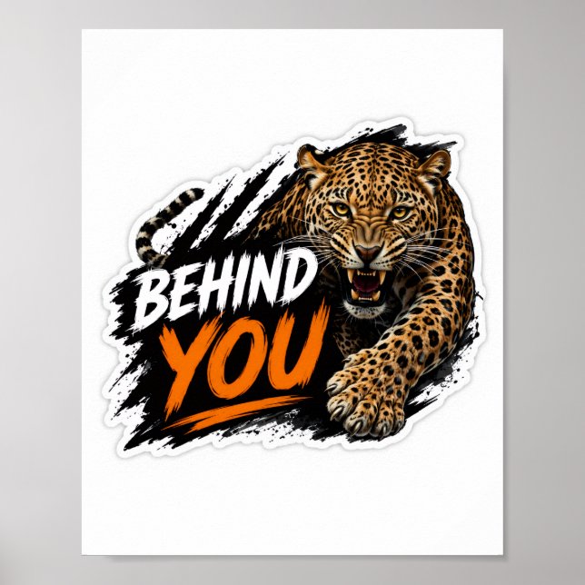 Hinter dir Leopard  Poster (Vorne)