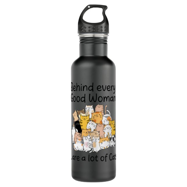 Hinter Katzen  Edelstahlflasche (Vorderseite)