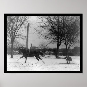 Hinter Pferd Washington Ski fahren, DC 1919 Poster