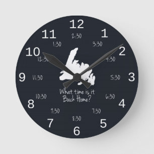 Hintere Zuhause-Zeit - CST-Ausgabe Runde Wanduhr