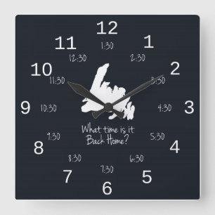 Hintere Zuhause-Zeit - EST-Ausgabe Quadratische Wanduhr