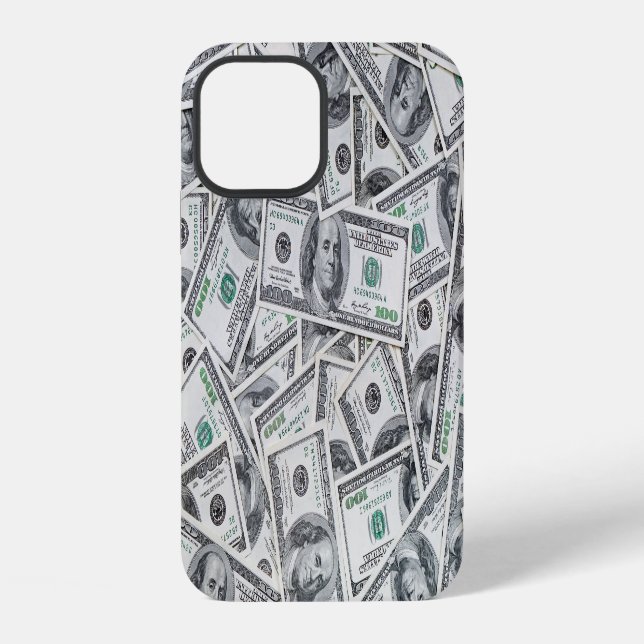 Hintergrund 100-Dollar-Scheine. iPhone 12 Hülle (Rückseite)
