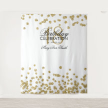 Hintergrund 18. Geburtstag Gold White Confetti