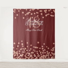 Hintergrund 18. Geburtstag Rose Gold Burgund Confe Wandteppich
