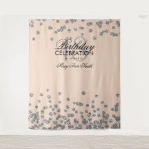 Hintergrund 18. Geburtstag Silver Blush Pink Confe