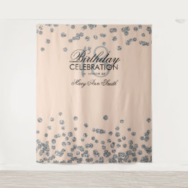 Hintergrund 18. Geburtstag Silver Blush Pink Confe Wandteppich