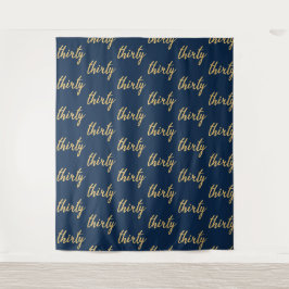 Hintergrund "30" 30. Geburtstag Gold Navy Wandteppich