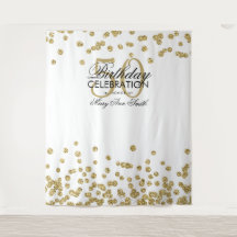 Hintergrund 50. Geburtstag Gold White Confetti
