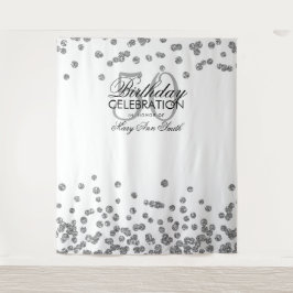 Hintergrund 50. Geburtstag Silver White Confetti Wandteppich