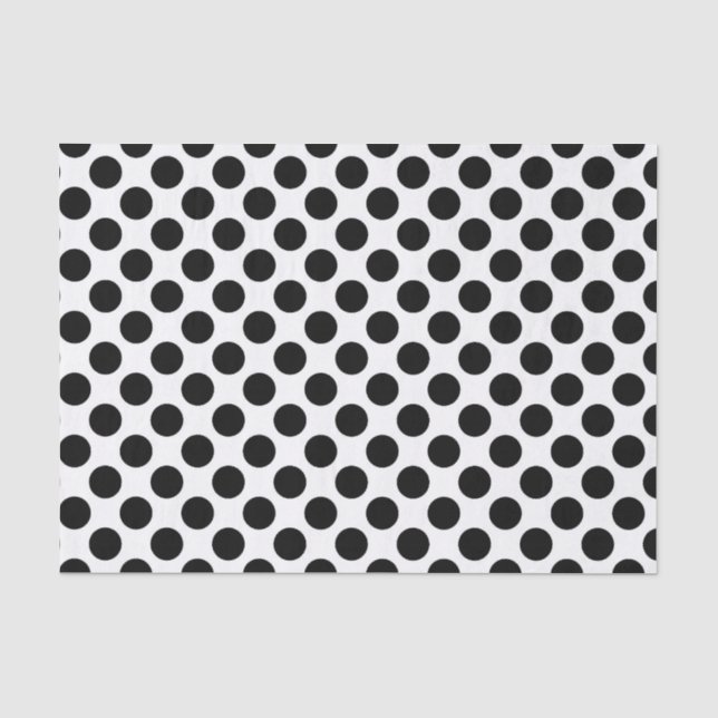 Hintergrund anpassen: B&W Polka Dots Muster Seidenpapier (Vorderseite)