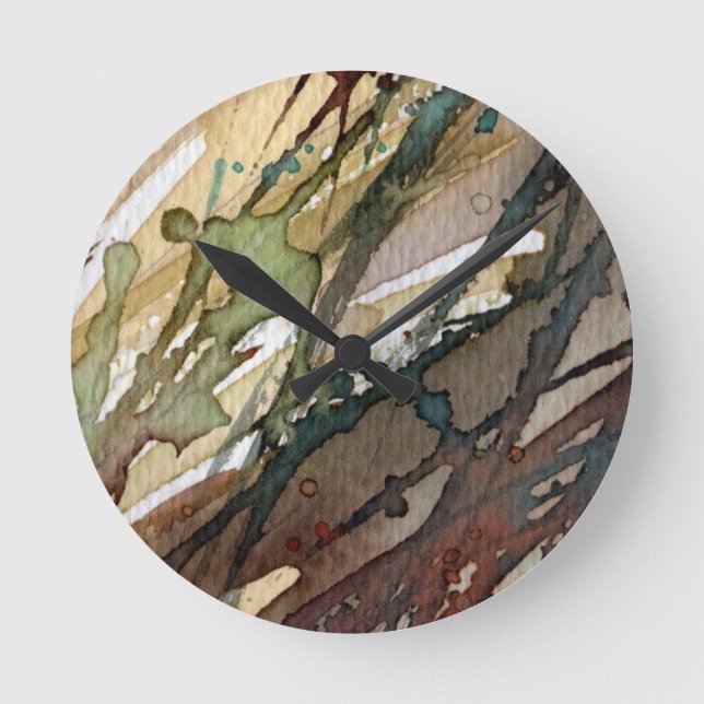Hintergrund-Aquarell 2 Runde Wanduhr (Vorderseite)