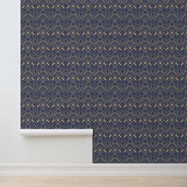 Hintergrund: Art Deco Gelb/Lila Tapete (Anwendung)