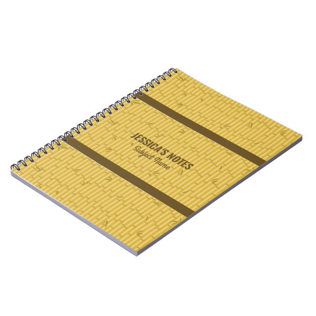 Hintergrund aus Bambusholz in Beige und Braun Notizblock (Linke Seite)