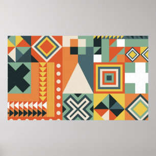 Hintergrund aus geometrischen Formen in einer si Poster