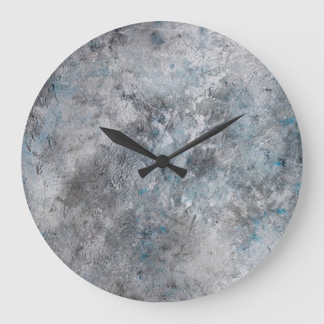 Hintergrund aus grauem Beton Große Wanduhr (Vorderseite)