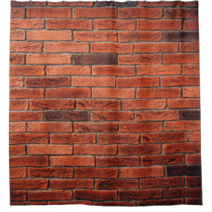 Hintergrund aus rotem Ziegelstein, Wand Duschvorhang