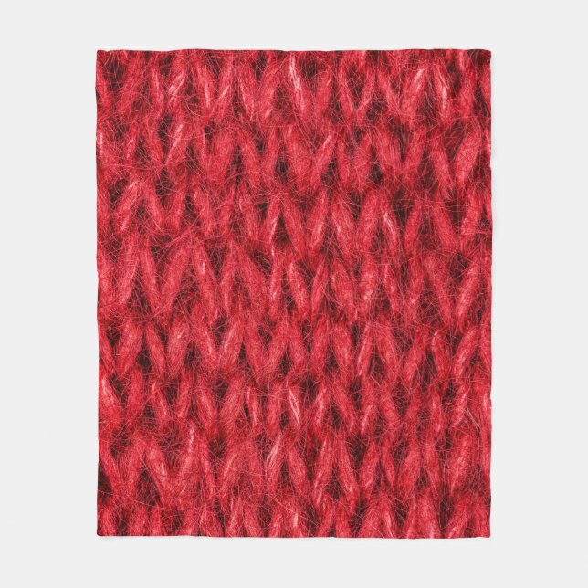 Hintergrund aus roter Strickwolle. Fleecedecke (Vorderseite)