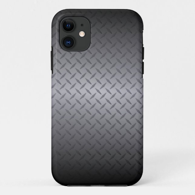 Hintergrund aus schwarzem bis grauem Diamantblech Case-Mate iPhone Hülle (Rückseite)