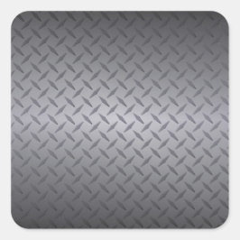 Hintergrund aus schwarzem bis grauem Diamantblech Quadratischer Aufkleber