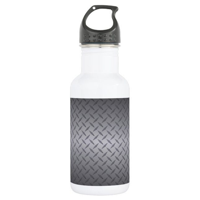 Hintergrund aus schwarzem bis grauem Diamantblech Trinkflasche (Vorderseite)
