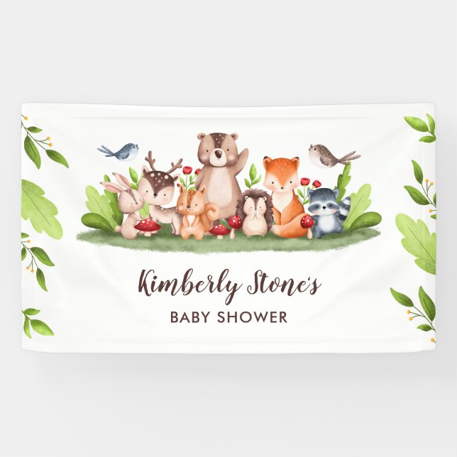 Hintergrund-Banner für Woodland Baby Shower Greene Banner (Horizontal)