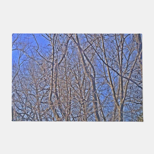 Hintergrund Blau Fußmatte (Vorderseite)