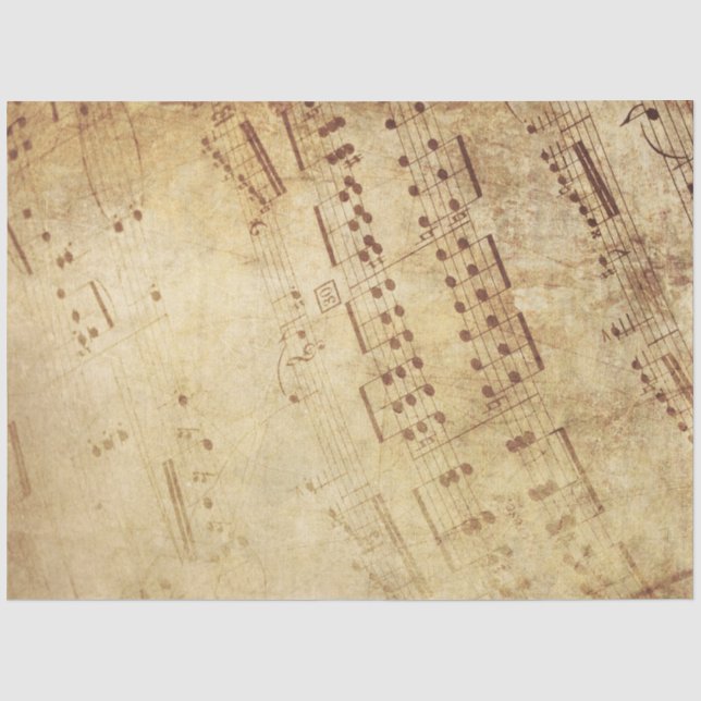 Hintergrund-Decoupage von Sheet Music Seidenpapier (Vorderseite)