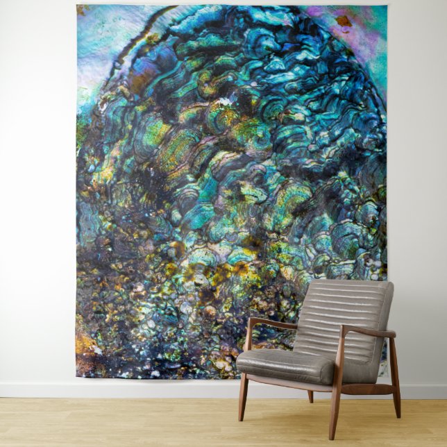 Hintergrund der Abalone Beach Sea Muschel Fotograf Wandteppich (Beispiel)