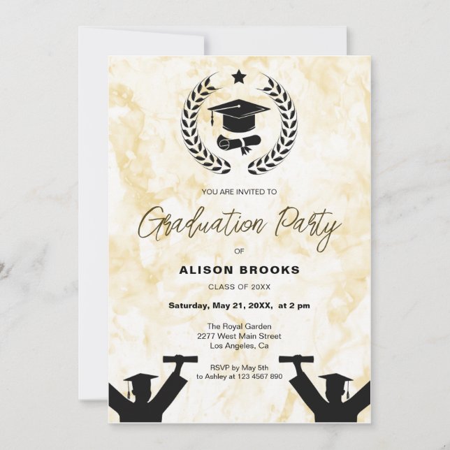 Hintergrund der Abschluss-Feier Einladung (Vorderseite)