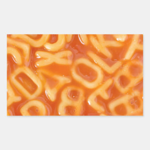 Hintergrund der alphabetisch geformten Spaghetti Rechteckiger Aufkleber