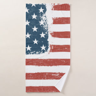 Hintergrund der amerikanischen Flagge. Schnellere Badehandtuch