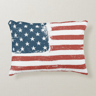 Hintergrund der amerikanischen Flagge. Schnellere Dekokissen