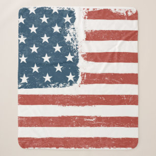 Hintergrund der amerikanischen Flagge. Schnellere Sherpadecke