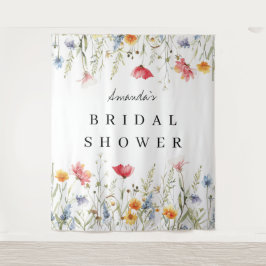 Hintergrund der Aquarellfarben-Wildblume Brautpart Wandteppich