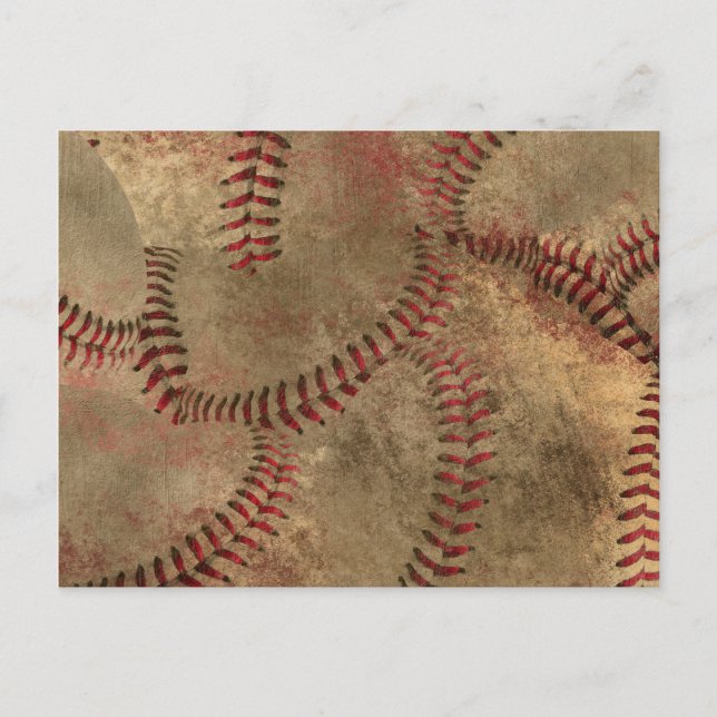Hintergrund der Baseball-Stitching-Collage Postkarte (Vorderseite)