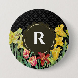 Hintergrund der ersten Frühlingsblumen für Monogra Button